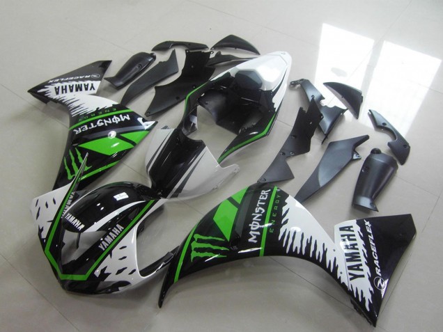 Blanc Noir Vert Monstre Carénage Moto Yamaha YZF R1 2012-2014