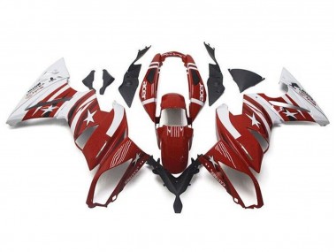 Rouge Blanc Étoile Acer Carénage Moto Kawasaki Ninja 650 EX650 2009-2011 Pas Chère