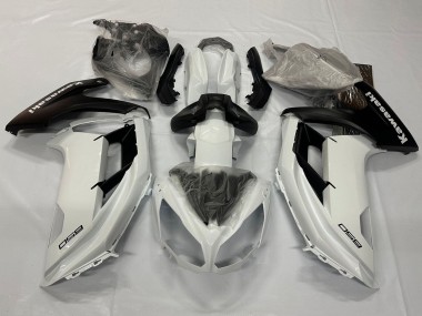 Blanc Perle Noir Mat Carénage Moto Kawasaki Ninja 650 EX650 2012-2016 Pas Chère
