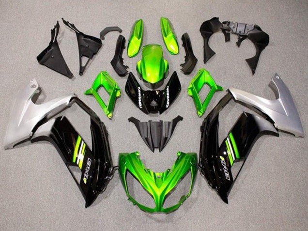 Vert Noir Argent Carénage Moto Kawasaki Ninja ER6F 2012-2014