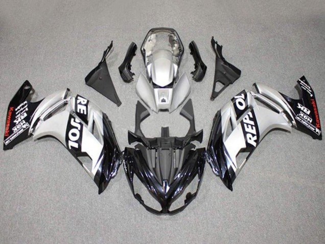 Argent Noir Repsol Carénage Moto Kawasaki Ninja 650 EX650 2012-2016
