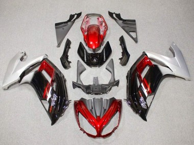 Argent Rouge Noir Brillant Carénage Moto Kawasaki Ninja 650 EX650 2012-2016 Pas Chère