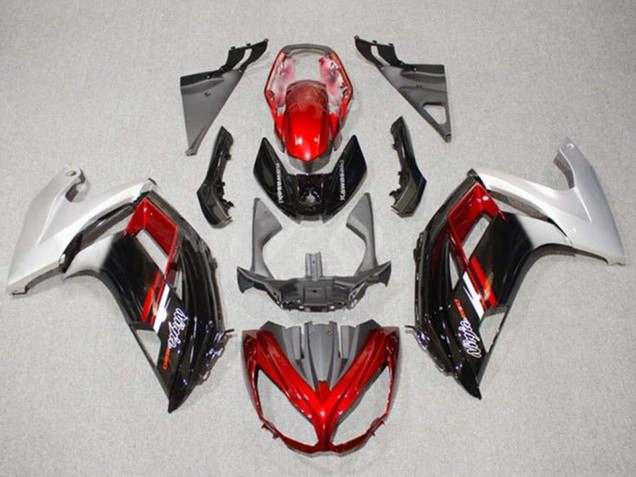 Argent Rouge Noir Brillant Carénage Moto Kawasaki Ninja 650 EX650 2012-2016