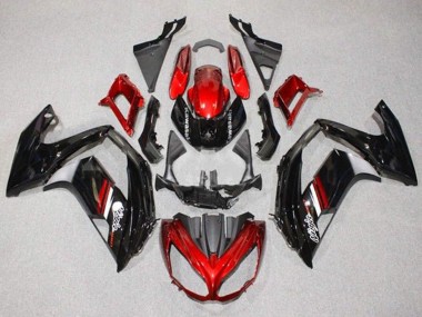 Rouge Noir Brillant Carénage Moto Kawasaki Ninja 650 EX650 2012-2016 Pas Chère