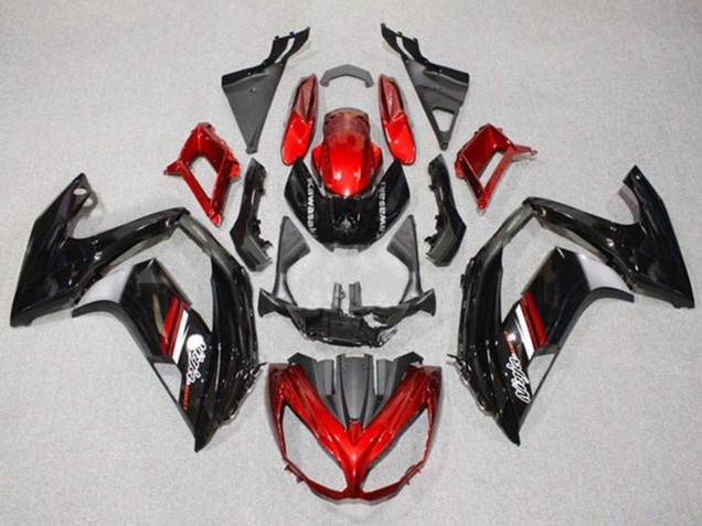 Rouge Noir Brillant Carénage Moto Kawasaki Ninja 650 EX650 2012-2016