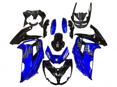 Bleu Noir Brillant Carénage Moto Kawasaki Ninja 650 EX650 2012-2016 Pas Chère