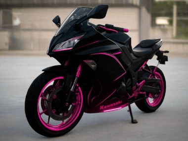 Noir Brillant Rose Bande Carénage Moto Kawasaki Ninja 650 EX650 2017-2019 Pas Chère