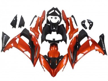 Orange Noir Mat Carénage Moto Kawasaki Ninja 650 EX650 2017-2019 Pas Chère
