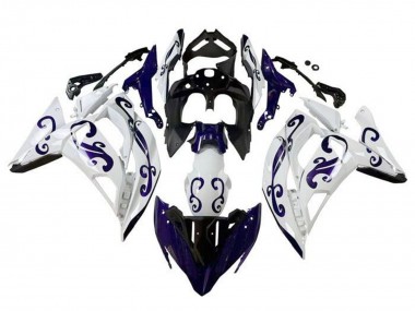 Blanc Bleu Foncé Noir Carénage Moto Kawasaki Ninja 650 EX650 2017-2019 Pas Chère