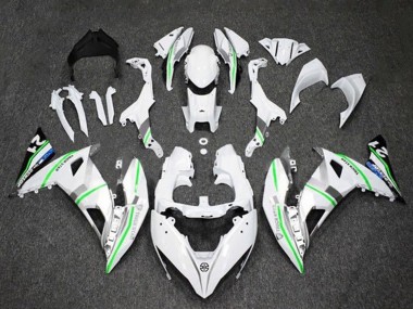 Blanc Argent Vert Bleu Carénage Moto Kawasaki Ninja 650 EX650 2017-2019 Pas Chère