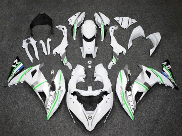 Blanc Argent Vert Bleu Carénage Moto Kawasaki Ninja 650 EX650 2017-2019