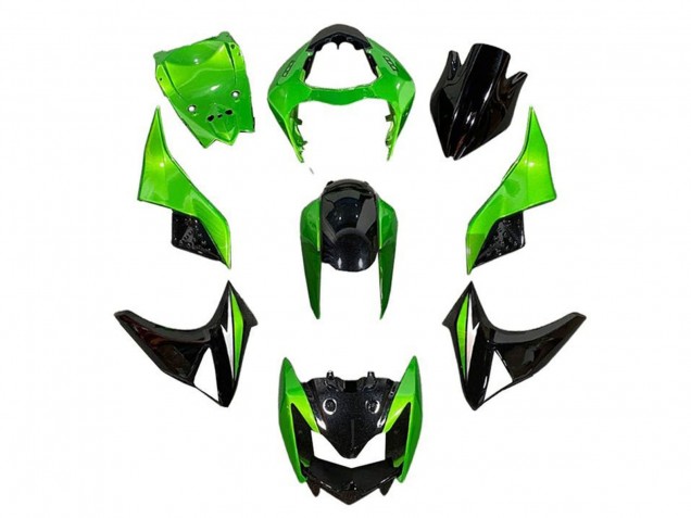 Vert Noir Brillant Carénage Moto Kawasaki Z1000 2007-2009