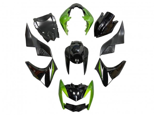 Vert Noir Brillant Argent Carénage Moto Kawasaki Z1000 2007-2009