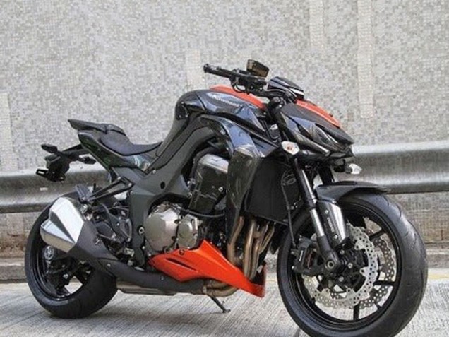 Noir Orange Carénage Moto Kawasaki Z1000 2014-2019