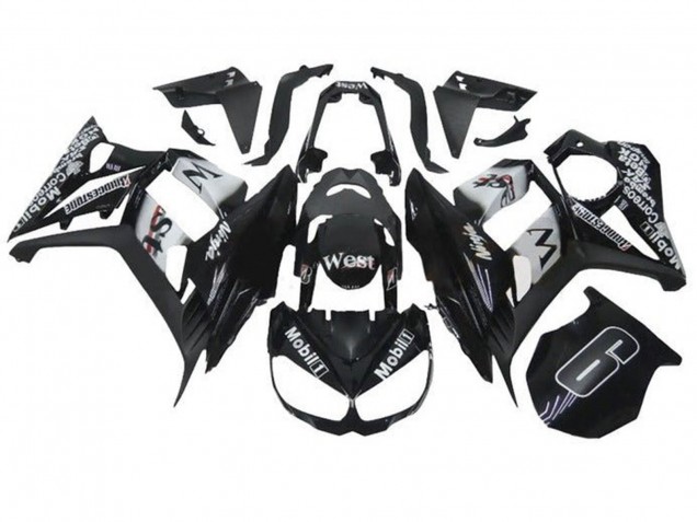 Noir Brillant Blanc Mobil West Carénage Moto Kawasaki Z1000SX 2010-2016