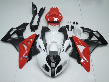 Blanc Rouge Noir Mat Carénage Moto BMW S1000RR 2009-2014 Pas Chère