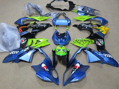 Bleu Vert Noir Requin Carénage Moto BMW S1000RR 2009-2014 Pas Chère