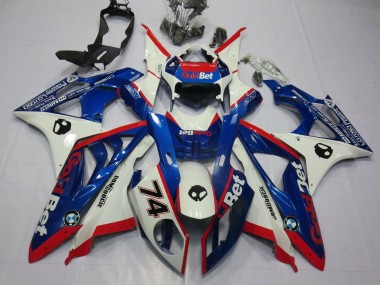 Blanc Rouge Bleu OrBet Carénage Moto BMW S1000RR 2009-2014 Pas Chère