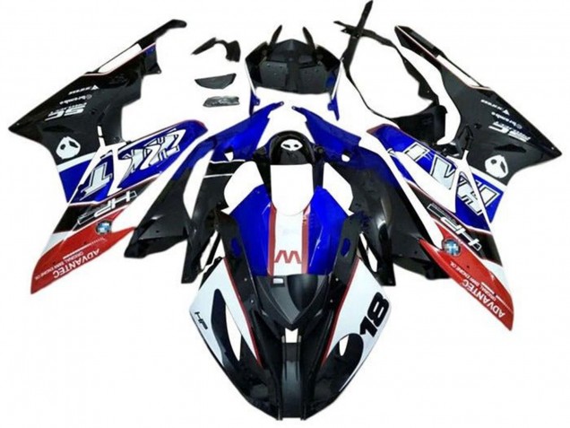 Blanc Rouge Bleu Noir Carénage Moto BMW S1000RR 2015-2016
