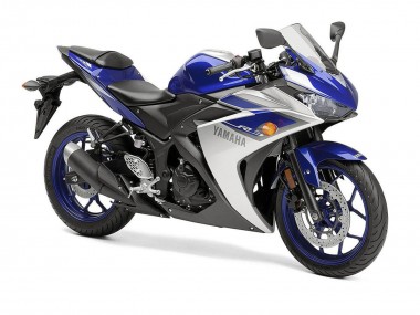 Argent Bleu Noir Carénage Moto Yamaha YZF R3 2015-2018 Pas Chère