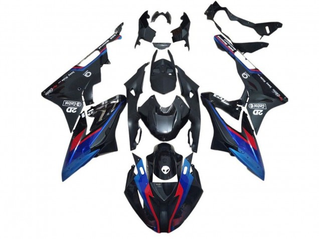 Bleu Rouge Noir Mat Carénage Moto BMW S1000RR 2015-2016