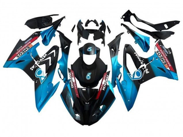 Bleu Rouge Noir Mat Petronas Carénage Moto BMW S1000RR 2017-2018