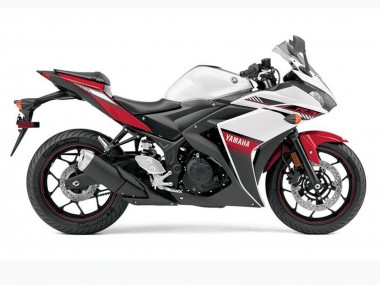 Blanc Rouge Noir Carénage Moto Yamaha YZF R3 2015-2018 Pas Chère