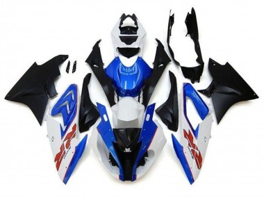 Blanc Bleu Noir Mat Rayures RR Carénage Moto BMW S1000RR 2017-2018 Pas Chère