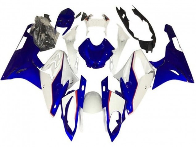 Blanc Bleu Rouge Rayures Carénage Moto BMW S1000RR 2017-2018