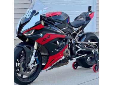 Rouge Noir Blanc Carénage Moto BMW S1000RR 2019-2022 Pas Chère