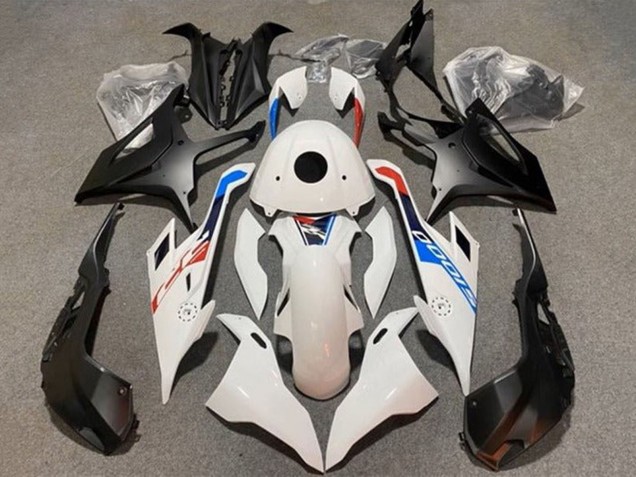 Blanc Brillant Noir Mat Bleu Carénage Moto BMW S1000RR 2019-2022