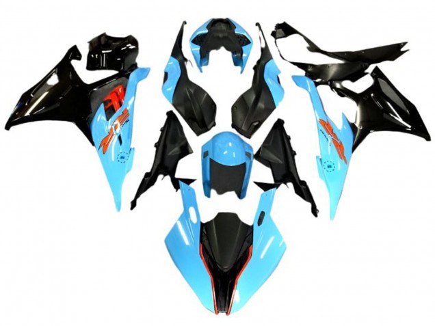 Bleu Clair Noir Rouge Carénage Moto BMW S1000RR 2019-2022