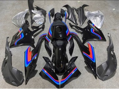 Noir Bleu Rouge Carénage Moto BMW S1000RR 2019-2022 Pas Chère