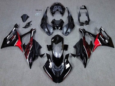 Noir Rouge Foncé Carénage Moto BMW S1000RR 2019-2022 Pas Chère
