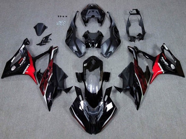 Noir Rouge Foncé Carénage Moto BMW S1000RR 2019-2022
