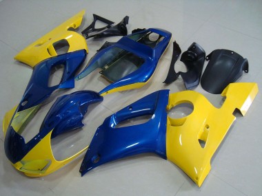 Jaune Bleu Carénage Moto Yamaha YZF R6 1998-2002 Pas Chère