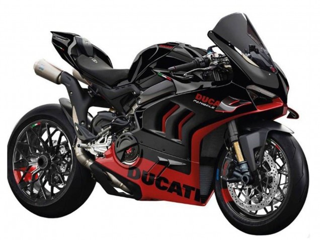 Noir Rouge Carénage Moto Ducati Panigale V4 V4S 2022-2024