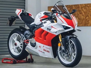Blanc Rouge Carénage Moto Ducati Panigale V4 V4S 2020-2021 Pas Chère