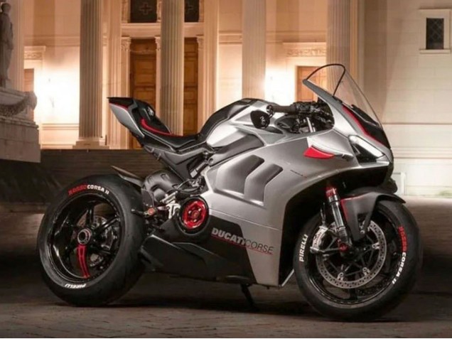 Argent Rouge Noir Carénage Moto Ducati Panigale V4 V4S 2020-2021