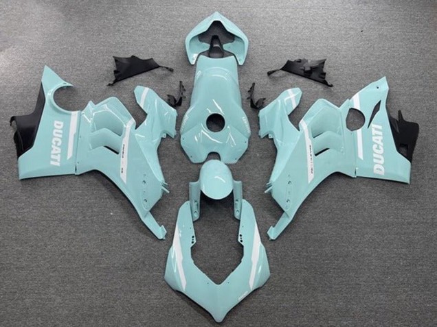 Bleu Clair Blanc Carénage Moto Ducati Panigale V4 V4S 2020-2021