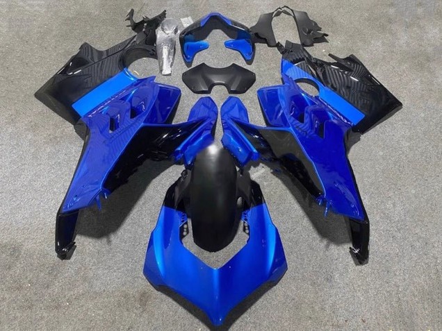 Bleu Noir Brillant Carénage Moto Ducati Panigale V4 V4S 2020-2021