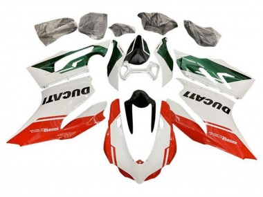 Blanc Vert Rouge Bande Carénage Moto Ducati Panigale 899 2011-2014 Pas Chère