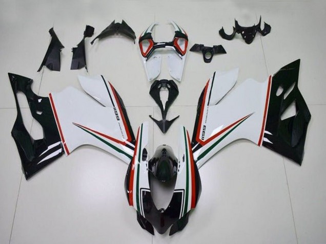 Blanc Rouge Vert Noir Brillant Carénage Moto Ducati Panigale 1199 2011-2014