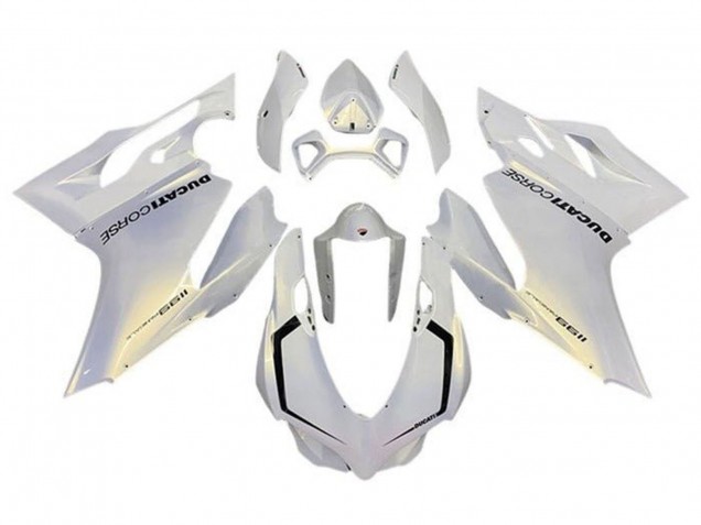 Blanc Perle Corse Carénage Moto Ducati Panigale 1199 2011-2014