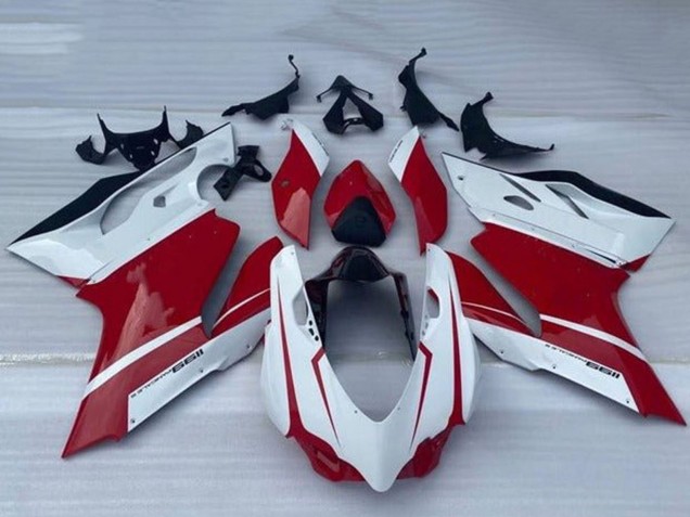 Blanc Rouge Noir Brillant Carénages Moto Ducati Panigale 1199 2011-2014