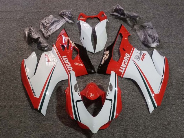 Blanc Rouge Vert Noir Brillant Corse Carénage Moto Ducati Panigale 1199 2011-2014