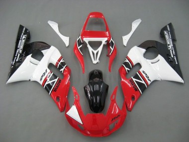 Blanc Rouge Noir Brillant Carénage Moto Yamaha YZF R6 1998-2002 Pas Chère