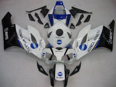 Blanc Bleu Noir Brillant Konica Minolta Carénage Moto Honda CBR1000RR 2004-2005 Pas Chère