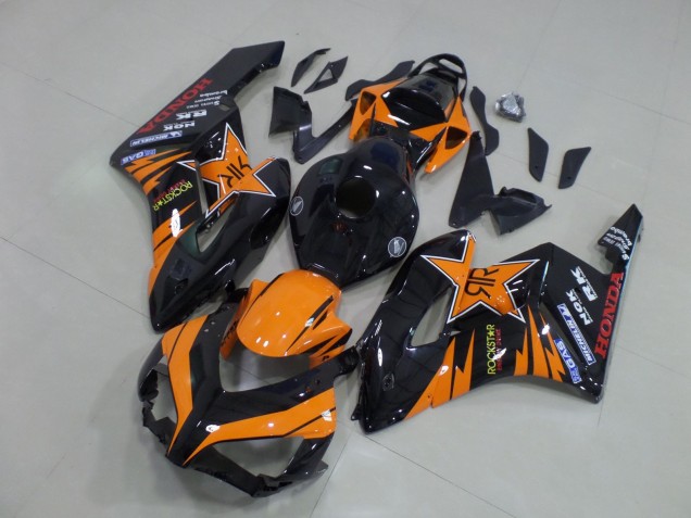 Orange Noir Brillant Rockstar Carénage Moto Honda CBR1000RR 2004-2005