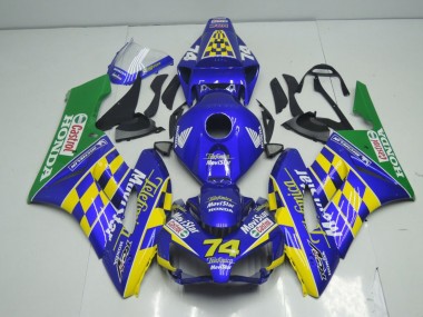 Bleu Jaune Vert MoviStar Carénage Moto Honda CBR1000RR 2004-2005 Pas Chère